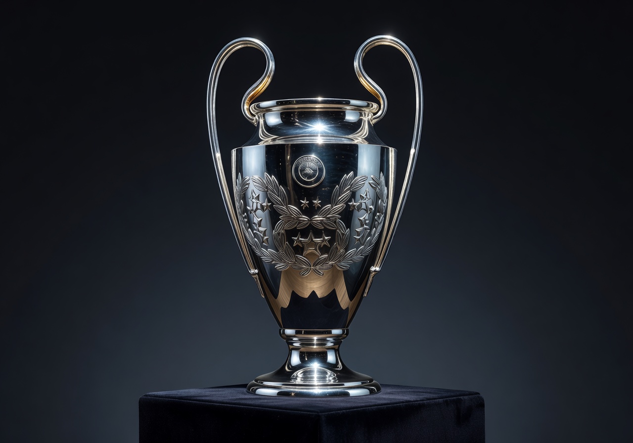 Champions League trophy close up